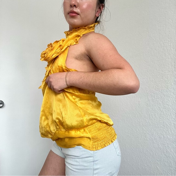 bebe Yellow Ruffled Blouse - Picture 8 of 8